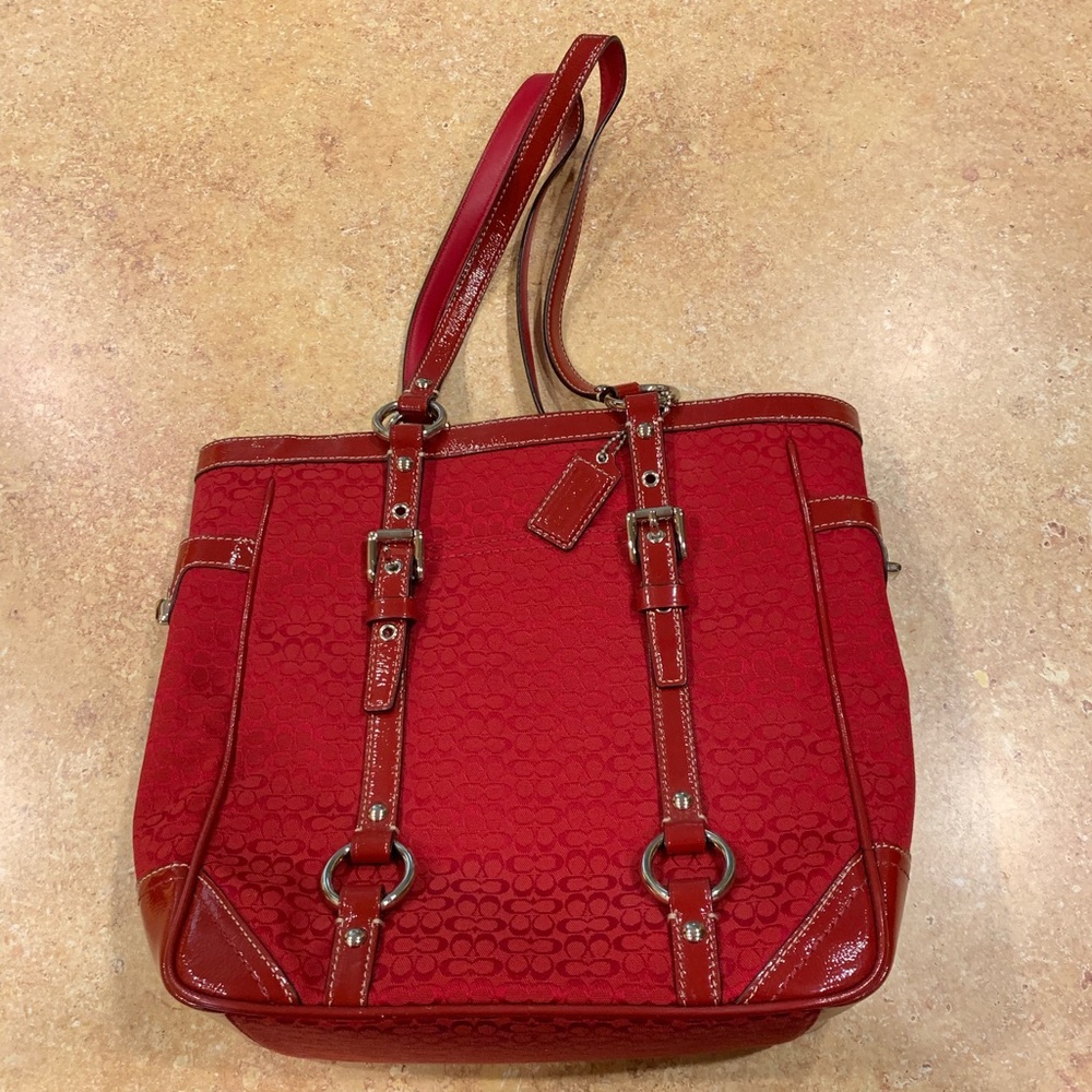 Coach Gallery Tote Signature C Red F0849-F12344
